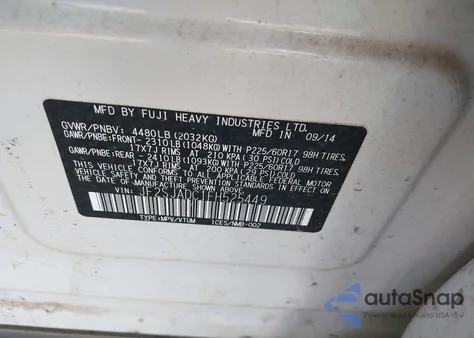 2015 Subaru Forester 2.5I Premium из США, поврежденный, VIN JF2SJADC1FH525449